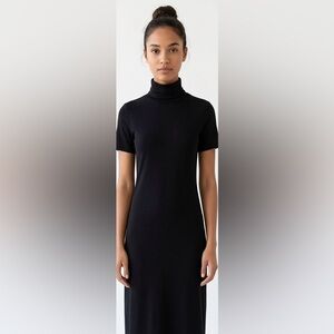 Zara Black Midi Turtleneck Dress